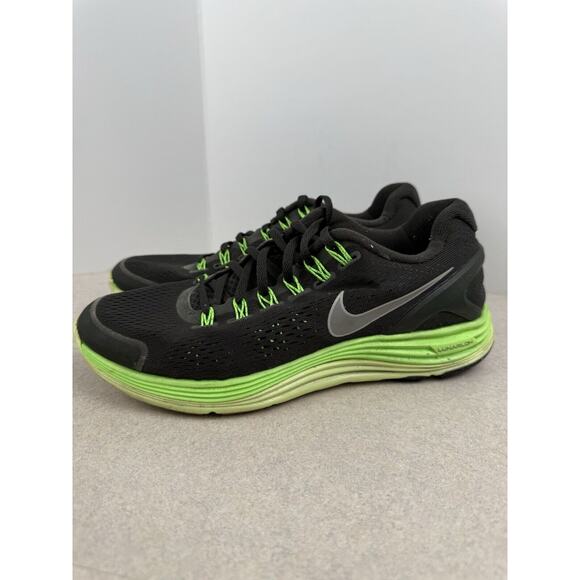 Women’s Nike Lunarglide Running Athletic Sneaker Shoes Black Neon Green Size 7.5 - Picture 5 of 12
